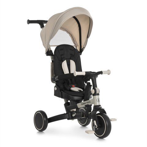 Велосипед-біговел триколісний Turbotrike з ручкою 2в1 MT 1036 beige MT 1036 beige фото